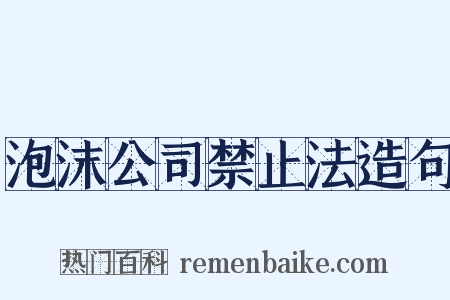 泡沫公司禁止法造句是什么意思的图片